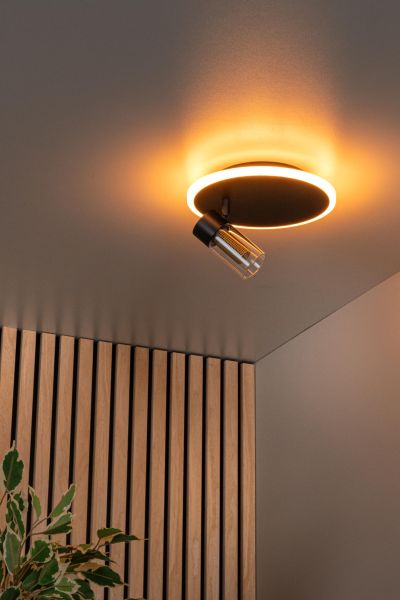 Lucide EVERINA - Flush ceiling light - Ø 23 cm - LED Dim. - CCT - 2200K/6500K - Black